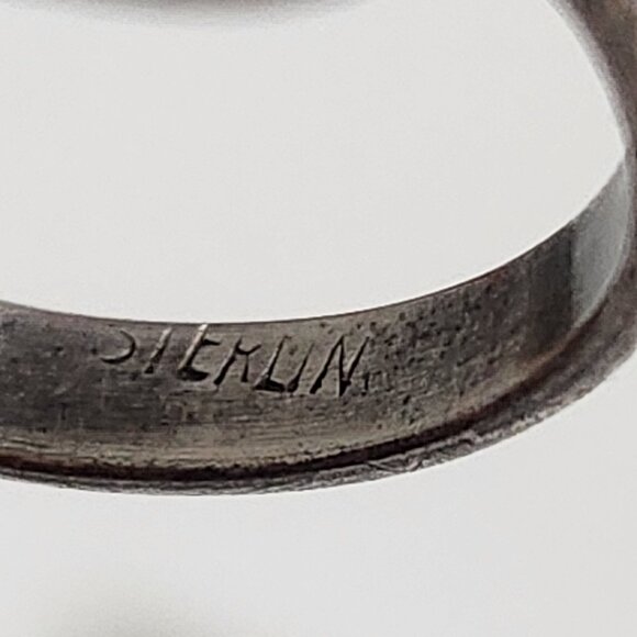 Vintage Sterling Silver Round Nephrite Jade Ring Size 5 - Picture 6 of 7